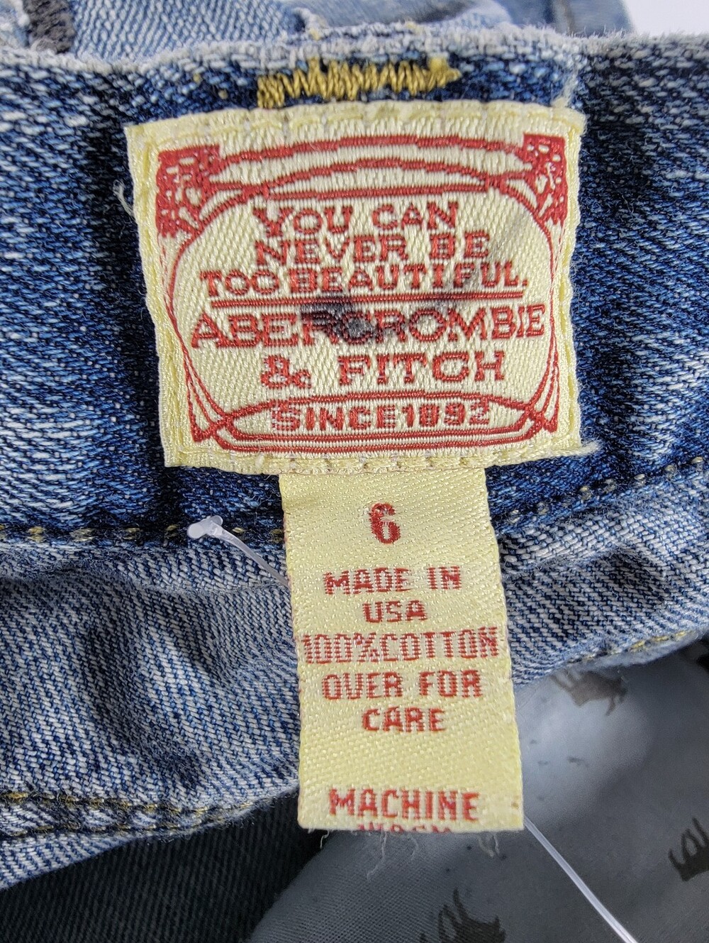 Vintage Y2K 90s Abercrombie & Fitch Flare Jeans 6 Womens Floral Embroidered NEW - Picture 6 of 16